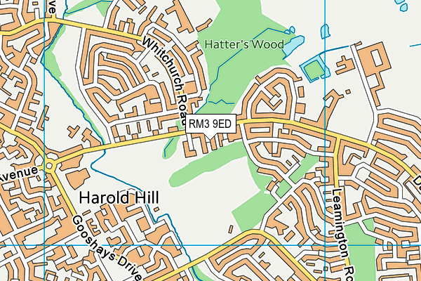 RM3 9ED map - OS VectorMap District (Ordnance Survey)