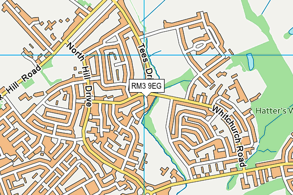 RM3 9EG map - OS VectorMap District (Ordnance Survey)