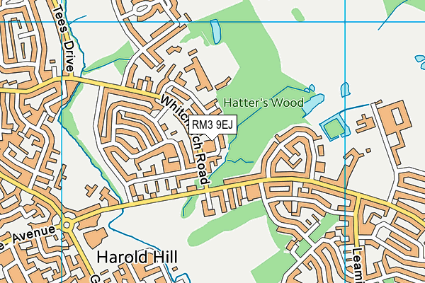 RM3 9EJ map - OS VectorMap District (Ordnance Survey)