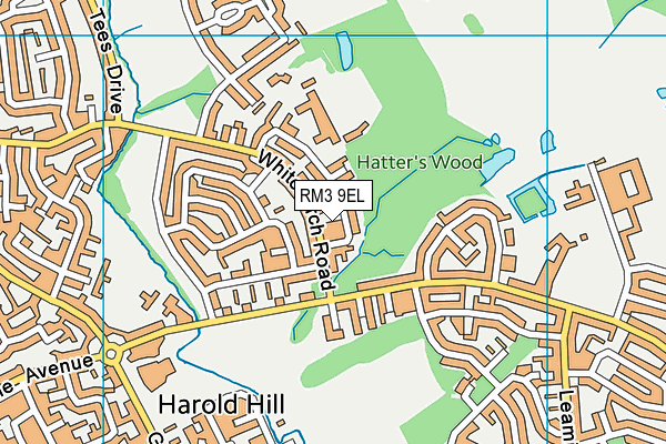 RM3 9EL map - OS VectorMap District (Ordnance Survey)