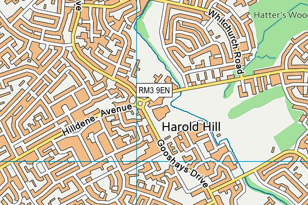 RM3 9EN map - OS VectorMap District (Ordnance Survey)