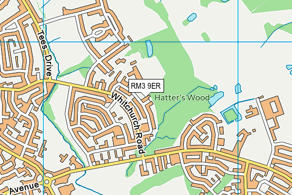 RM3 9ER map - OS VectorMap District (Ordnance Survey)