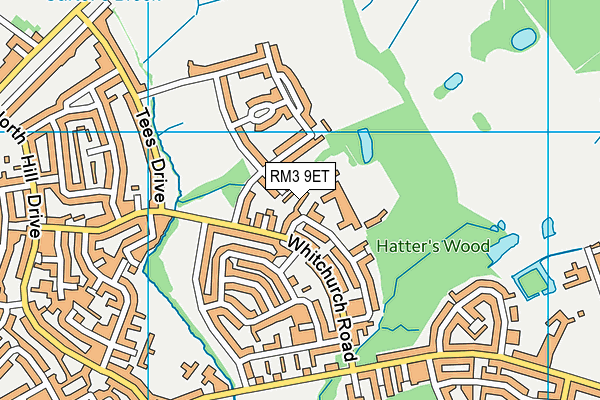 RM3 9ET map - OS VectorMap District (Ordnance Survey)