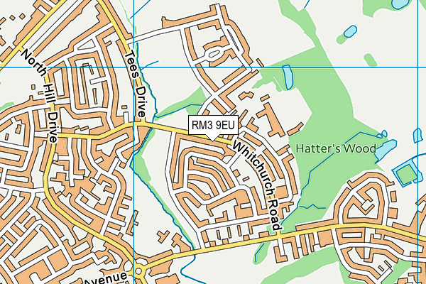 RM3 9EU map - OS VectorMap District (Ordnance Survey)