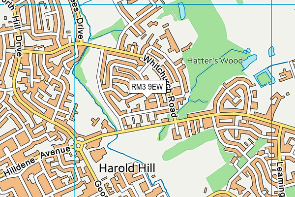 RM3 9EW map - OS VectorMap District (Ordnance Survey)