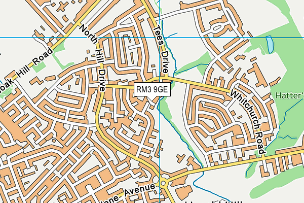 RM3 9GE map - OS VectorMap District (Ordnance Survey)