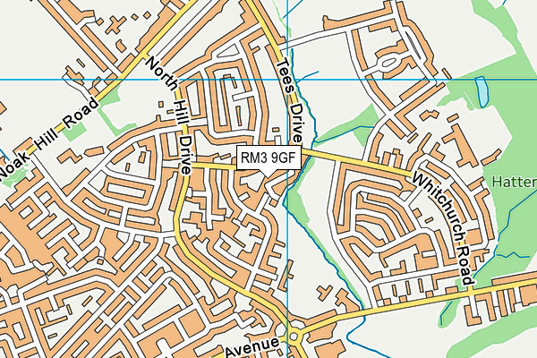 RM3 9GF map - OS VectorMap District (Ordnance Survey)