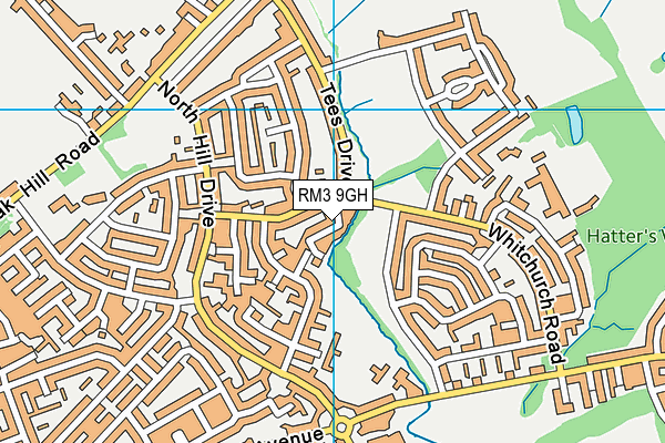 RM3 9GH map - OS VectorMap District (Ordnance Survey)