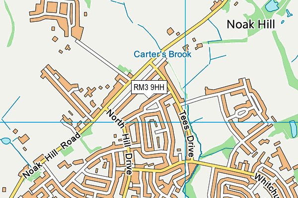 RM3 9HH map - OS VectorMap District (Ordnance Survey)