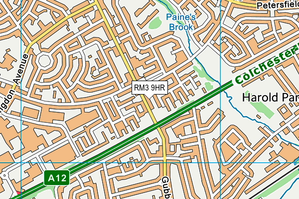 RM3 9HR map - OS VectorMap District (Ordnance Survey)
