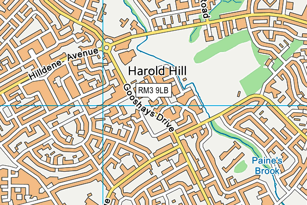 Ablemarle Youth House (Closed) map (RM3 9LB) - OS VectorMap District (Ordnance Survey)
