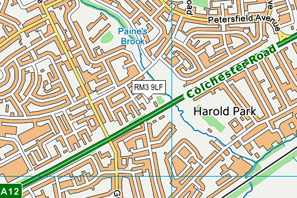 RM3 9LF map - OS VectorMap District (Ordnance Survey)