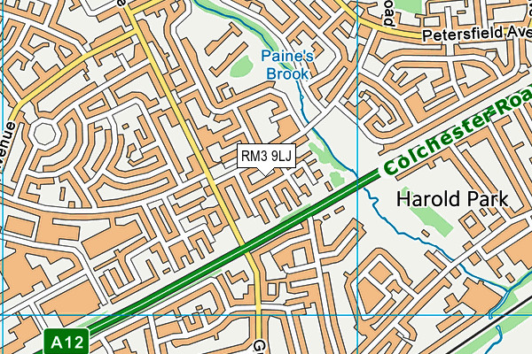 RM3 9LJ map - OS VectorMap District (Ordnance Survey)