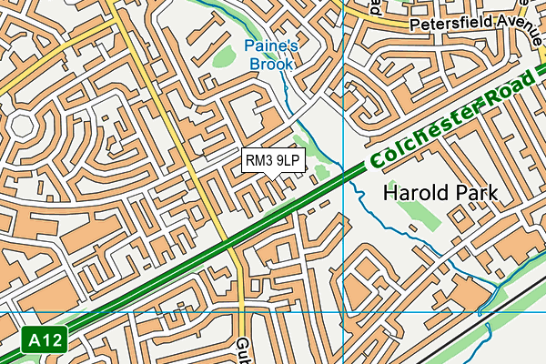 RM3 9LP map - OS VectorMap District (Ordnance Survey)