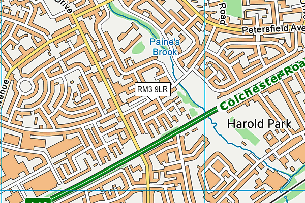 RM3 9LR map - OS VectorMap District (Ordnance Survey)