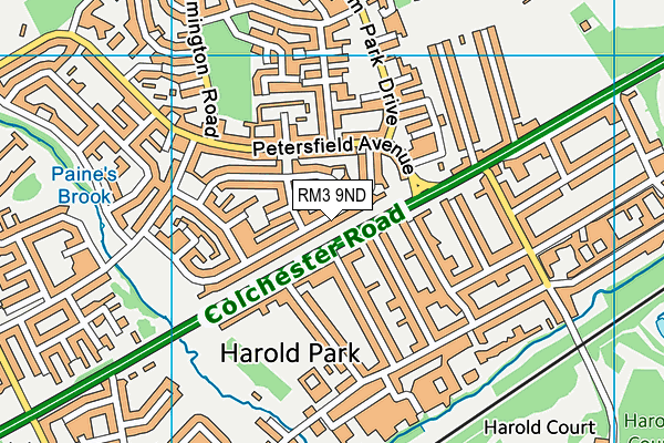 RM3 9ND map - OS VectorMap District (Ordnance Survey)