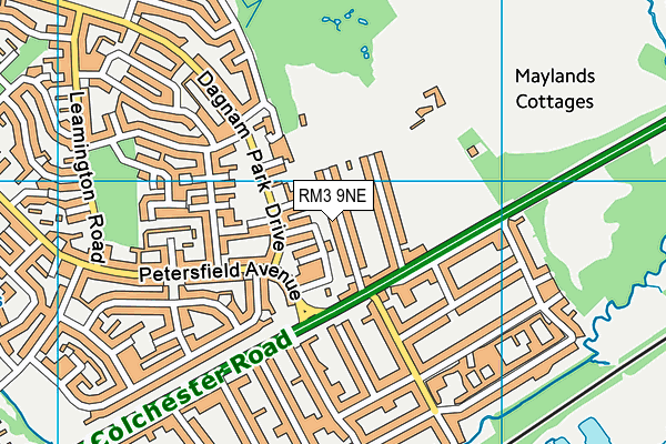 RM3 9NE map - OS VectorMap District (Ordnance Survey)