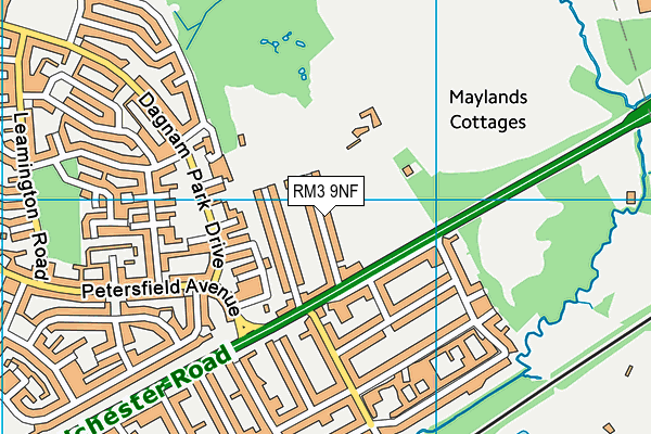 RM3 9NF map - OS VectorMap District (Ordnance Survey)