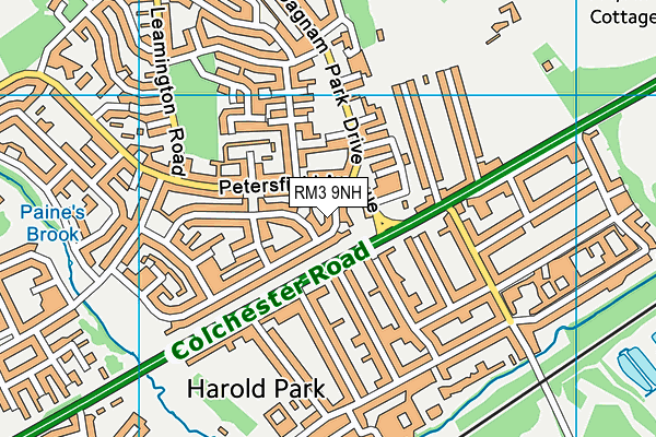 RM3 9NH map - OS VectorMap District (Ordnance Survey)