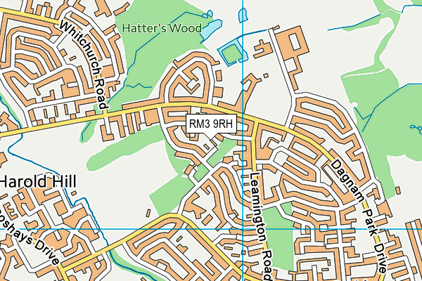 RM3 9RH map - OS VectorMap District (Ordnance Survey)