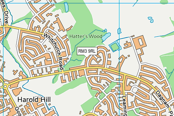 RM3 9RL map - OS VectorMap District (Ordnance Survey)