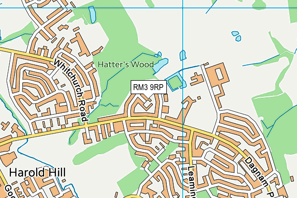 RM3 9RP map - OS VectorMap District (Ordnance Survey)