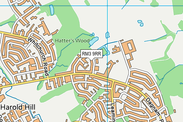 RM3 9RR map - OS VectorMap District (Ordnance Survey)