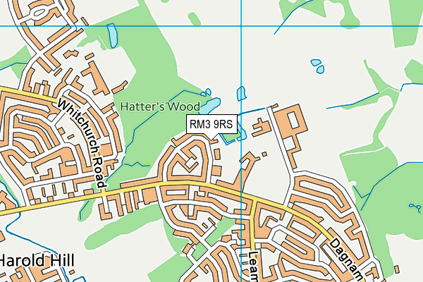 RM3 9RS map - OS VectorMap District (Ordnance Survey)