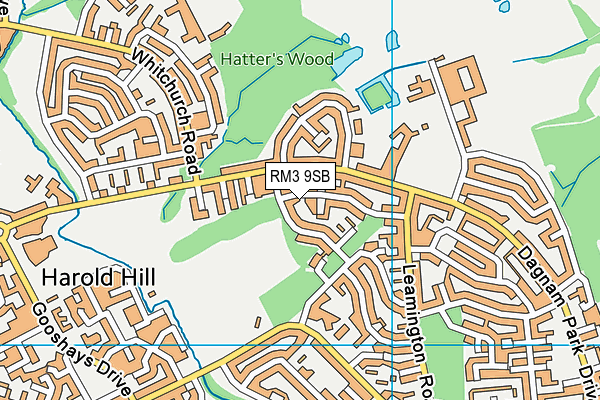 RM3 9SB map - OS VectorMap District (Ordnance Survey)