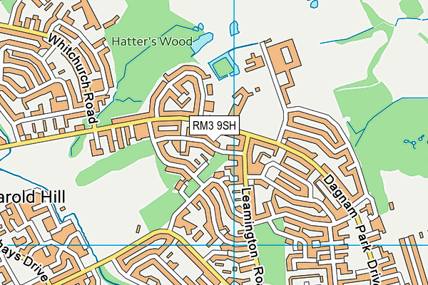 RM3 9SH map - OS VectorMap District (Ordnance Survey)