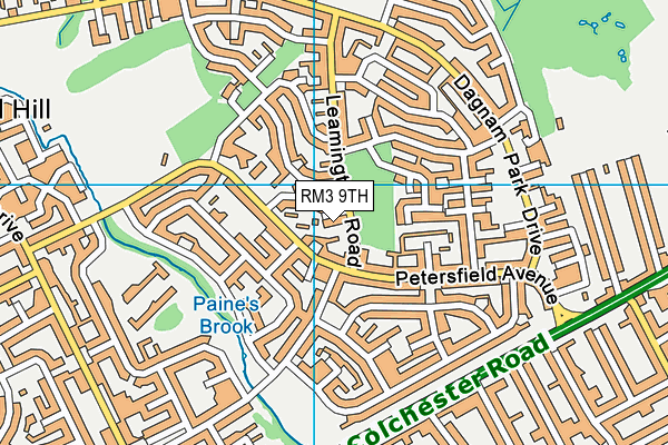 RM3 9TH map - OS VectorMap District (Ordnance Survey)