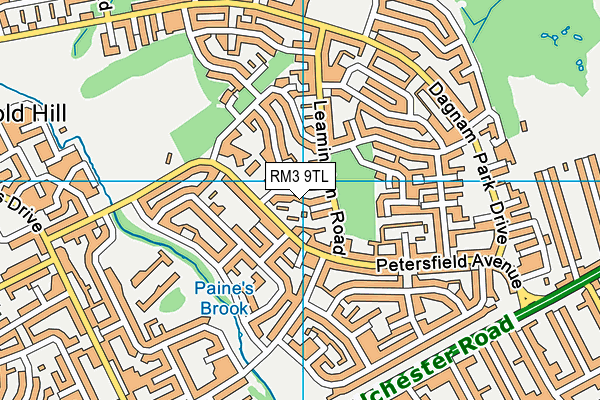 RM3 9TL map - OS VectorMap District (Ordnance Survey)