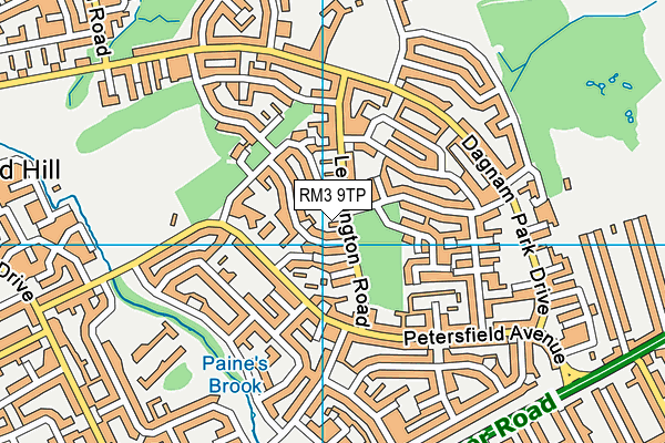 RM3 9TP map - OS VectorMap District (Ordnance Survey)