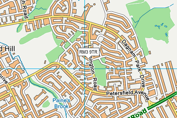 RM3 9TR map - OS VectorMap District (Ordnance Survey)