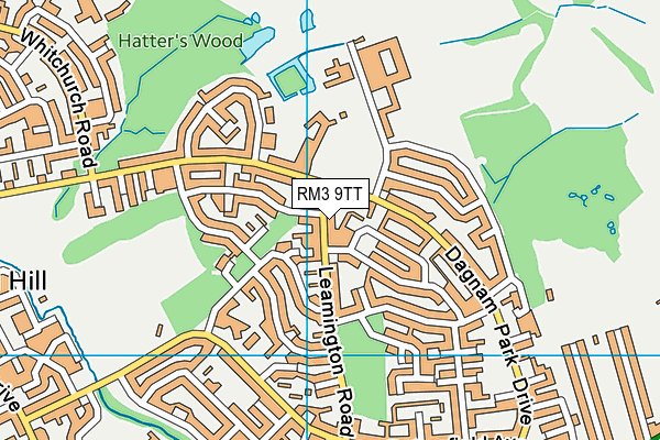 RM3 9TT map - OS VectorMap District (Ordnance Survey)