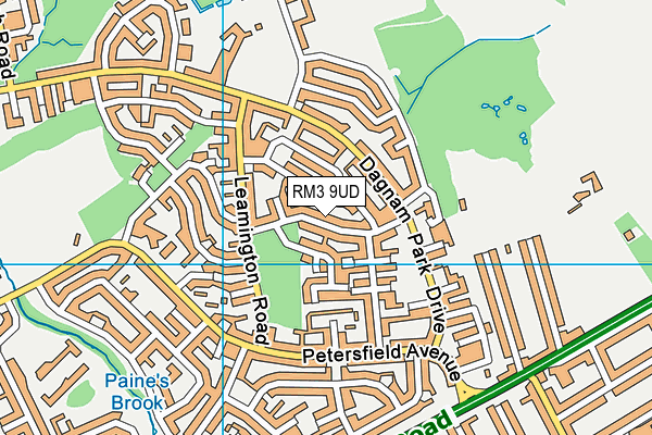 RM3 9UD map - OS VectorMap District (Ordnance Survey)