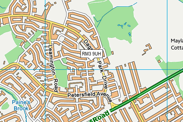 RM3 9UH map - OS VectorMap District (Ordnance Survey)