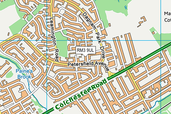 RM3 9UL map - OS VectorMap District (Ordnance Survey)