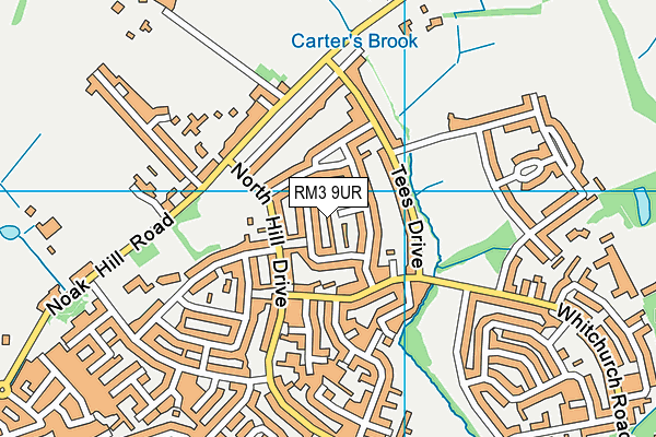 RM3 9UR map - OS VectorMap District (Ordnance Survey)