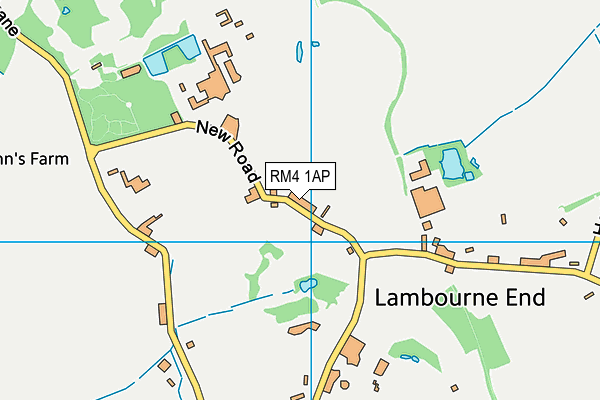 RM4 1AP map - OS VectorMap District (Ordnance Survey)