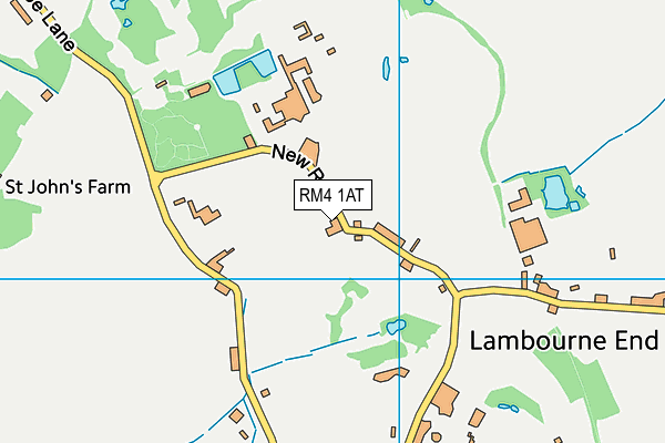 RM4 1AT map - OS VectorMap District (Ordnance Survey)