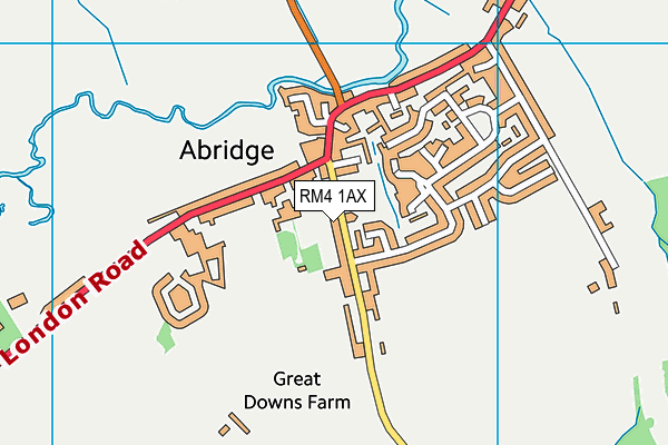 RM4 1AX map - OS VectorMap District (Ordnance Survey)