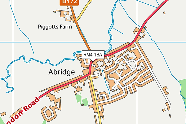 RM4 1BA map - OS VectorMap District (Ordnance Survey)