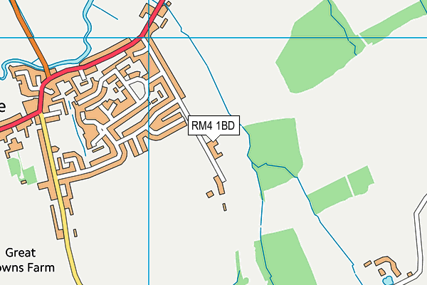 RM4 1BD map - OS VectorMap District (Ordnance Survey)