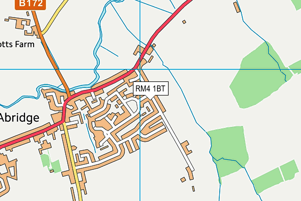 RM4 1BT map - OS VectorMap District (Ordnance Survey)