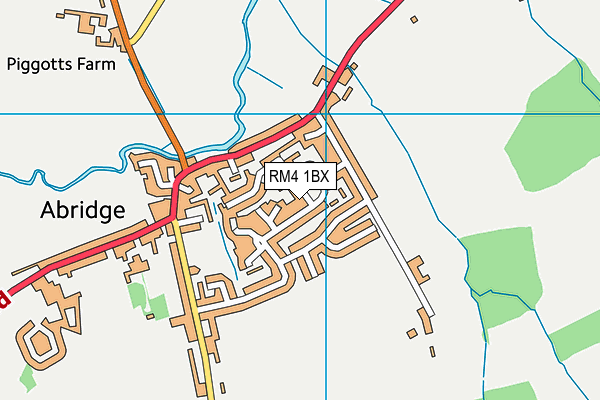 RM4 1BX map - OS VectorMap District (Ordnance Survey)