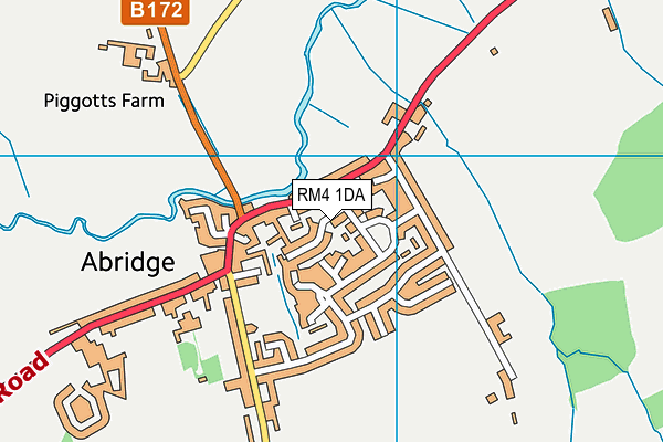 RM4 1DA map - OS VectorMap District (Ordnance Survey)