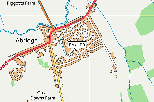 RM4 1DD map - OS VectorMap District (Ordnance Survey)