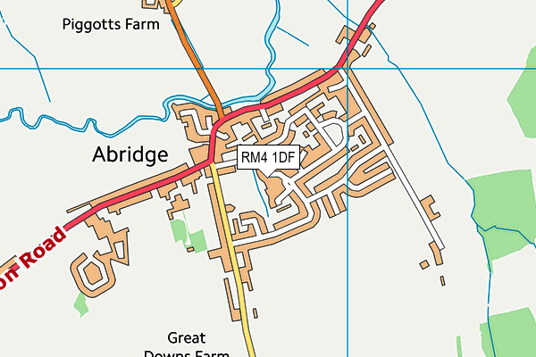 RM4 1DF map - OS VectorMap District (Ordnance Survey)