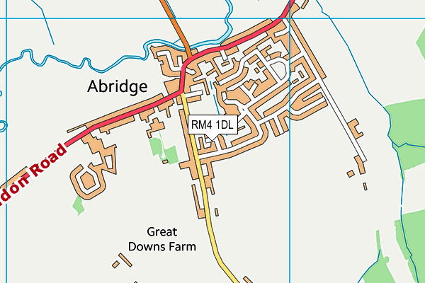 RM4 1DL map - OS VectorMap District (Ordnance Survey)